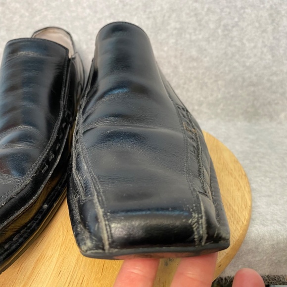 Stacy Adams Size 10M Black Leather Square Toe Slip On Loafer Shoes - Picture 5 of 16